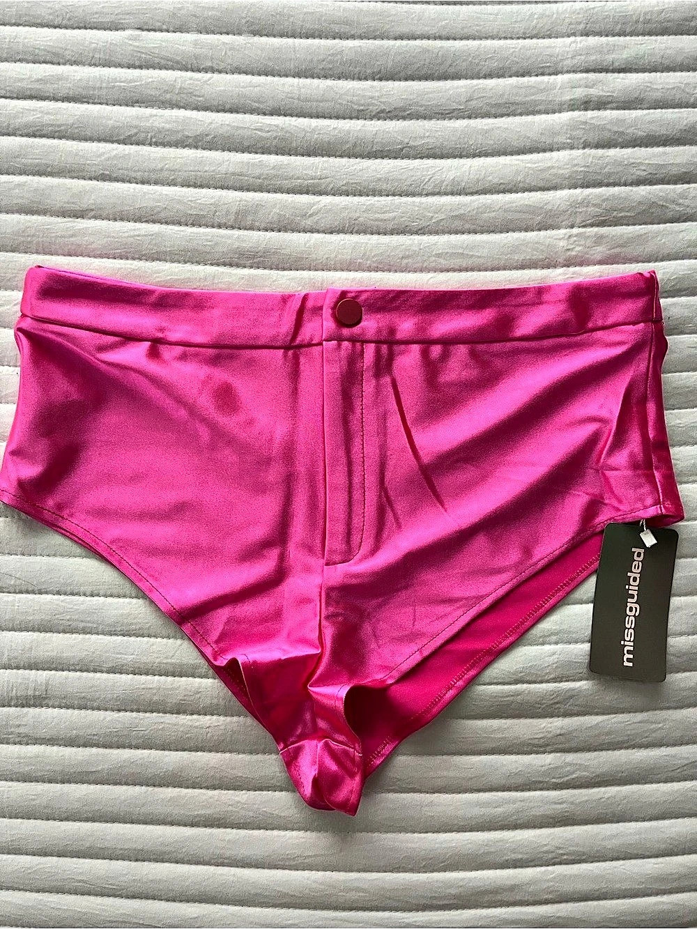 Shiny Pink 1970s roller rink shorts